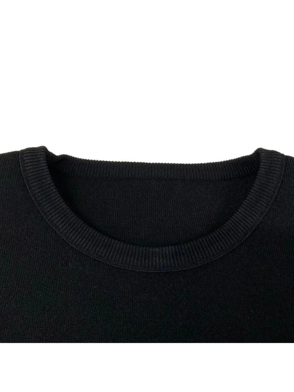 Louis Vuitton Dress Dlq Black White Navy Crew Neck Sleeveless Knee-length M